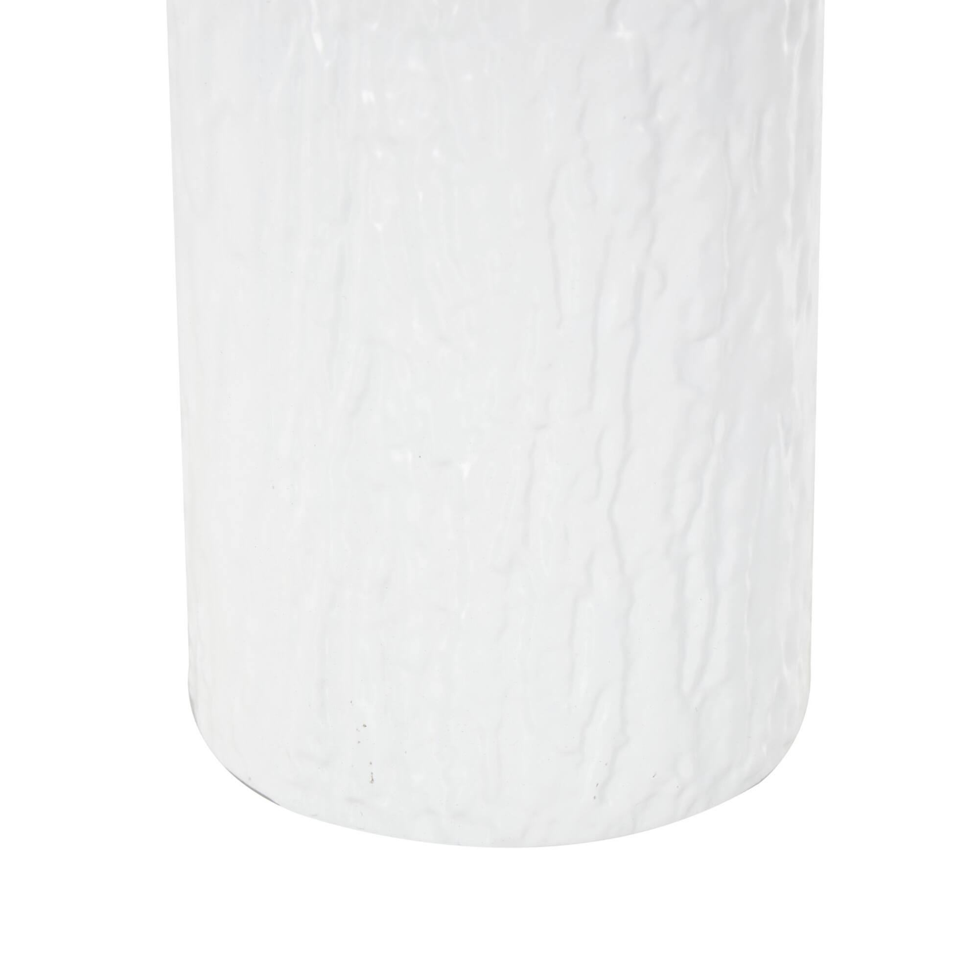 Brown & White Textured Metal & Wood Vase Set